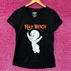 Friendly Ghost Casper Women’s v neck Tshirt size XL